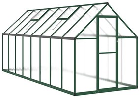 zöld alumínium melegház alapvázzal 445x169x195 cm