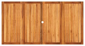 bézs polyrattan és akácfa kerti asztal 180 x 90 x 75 cm