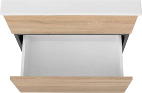 Natúr színű fali szekrény mosdókagyló nélkül, tölgyfa dekorral 60x52 cm Wisla – Støraa