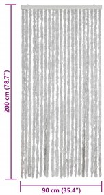 szürke zsenília rovarfüggöny 90x200 cm