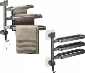 Fürdőszobai Törölközőtartó Forgatható Rudakkal, Fúrás Nélkül Fogantyú
