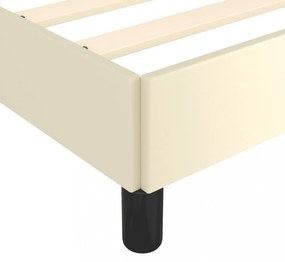 krémszínű műbőr ágykeret fejtámlával 80 x 200 cm