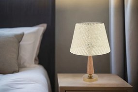 Fém éjjeli lámpa, fehér-barna, 20 cm – TR390FLH2733