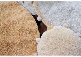 Bézs mosható kézi szövésű pamut gyerek szőnyeg ø120 cm Bubbly Honey – Lorena Canals