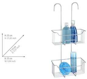 WENKO 24758100 - MILO zuhanypolc 25x55 cm ezüst/átlátszó