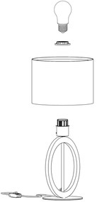 Eglo 43569 - Asztali lámpa BASILDON 1xE27/40W/230V