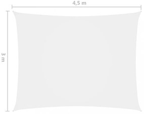 fehér téglalap alakú oxford-szövet napvitorla 3 x 4,5 m