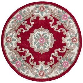 Aubusson piros gyapjú szőnyeg, ⌀ 120 cm - Flair Rugs