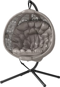 Outsunny Függő Tojás Szék, Függő Hinta, Ülőpárnás Függő Szék, Összecsukható Ülésszekrény, Beltéri és Kültéri Használatra, 120 kg-ig Támogatva, Poliész