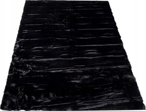 Plüssz Szőnyeg Rabbit 120x170 Műszőrme Puha Fekete