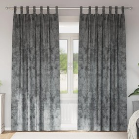 Vellvet Függönyök 2 db Gombokkal Szürke 225x140 cm