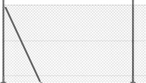 vidaXL Kerítésoszlop Szürke 10 x 1,4 m (40 x 40 mm háló) Acél és PVC