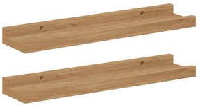 vidaXL Falpolc polcokkal tárolóval 2 pcs Barna 40 x 9 x 3 cm Faanyag