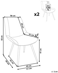 Étkezőszék készlet (2 db) Antoinette (bézs). 1077827