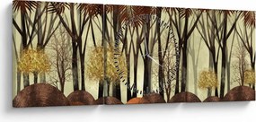 Kép - Dekoratív erdő (órával) (90x30 cm)