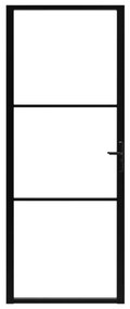 Fekete ESG üveg és alumínium beltéri ajtó 83 x 201,5 cm