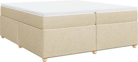 vidaXL krémszínű szövet rugós ágy matraccal 200 x 200 cm