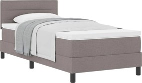vidaXL Boxrugós ágy matracmal fejtámlával Tópszínű 80 x 200 cm szövet