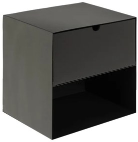 Fekete BEKIM éjjeli szekrény, falra szerelhető opciónál