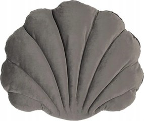 Christina kagyló alakú szürke párna 38x48x6 cm