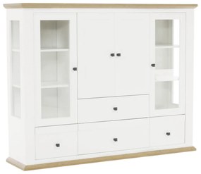 Vitrin MZ6, fehér/grand tölgy, LEON
