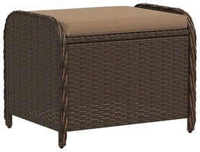 barna polyrattan kerti szék párnával 58 x 46 x 46 cm