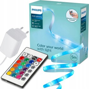 Led Szalag Philips Szíj 5M Rgb Többszínű Készlet Távirányítóval És Tápegységgel