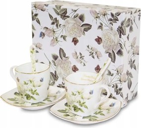 Espresso szett Két Teåskanål 2+2+2 Virågok 90 ml