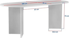 Étkezőasztal diófa dekorral 90x200 cm Sabella – Kalune Design