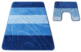 Kék fürdőszobai szőnyegek kétrészes készletben 50 cm x 80 cm + 40 cm x 50 cm