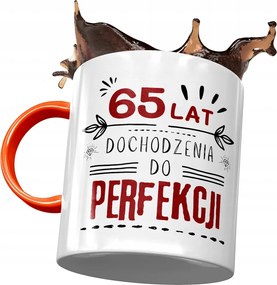 Narancssárga bögre Születésnapra 65 65-es 65-ös, fényképes nyomattal