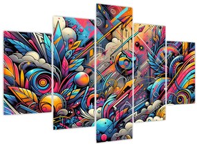 Kép - Színes graffiti (150x105 cm)