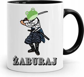 Bögre Fekete Vicces Béka Szamuráj nyomott mintával