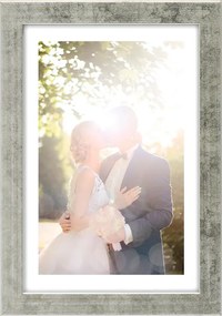 Képkeret 25x38 fa ezüst keret