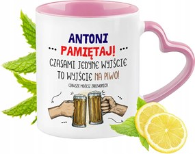 Antoni bögre rózsaszín, szív alakú füllel Kávé ajándék