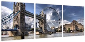 Kép - Tower Bridge Londonban (órával) (90x30 cm)