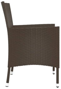 4 db barna polyrattan kerti szék párnákkal (csak Egyesült Királyság/Írország/FI/NO)