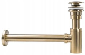 REA-A8586 - Mosdó szifon CLICK-CLACK lefolyóval, szálcsiszolt arany