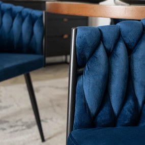 Sötétkék Bársony Étkezőszék ELENA