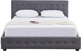 Ágy tárhellyel, 160x200, szürke, MINDY