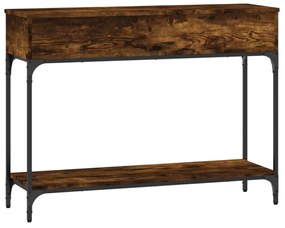 füstös tölgy színű szerelt fa tálalóasztal 100 x 30,5 x 75 cm