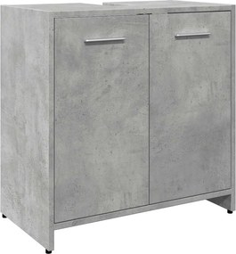 vidaXL Fürdőszoba mosdószekrény beton szürke 60x33x60 cm Gépelt fa