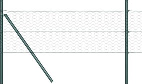 vidaXL Kerítésoszlop Zöld 50 x 0,4 m (36 mm háló) Acél és PVC