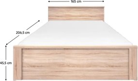 Ágy 160, sonoma tölgy, TOPTY TYP 45