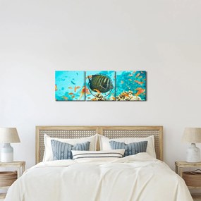 A víz alatti világ képe (órával) (90x30 cm)