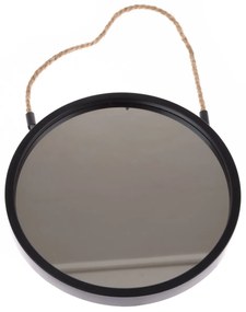 Műanyag akasztótükör Embellir fekete, átmérő 25 cm, 25 cm átmérőjű