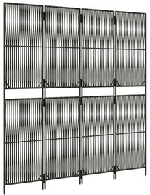 szürke 4 paneles polyrattan térelválasztó