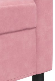 kétszemélyes rózsaszín bársony kanapé 120 cm