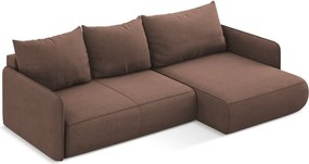 Rózsaszín kinyitható-tárolóhelyes sarokkanapé (jobb oldali) Nanea – Makamii