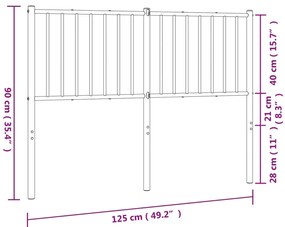 fekete fém fejtámla 120 cm
